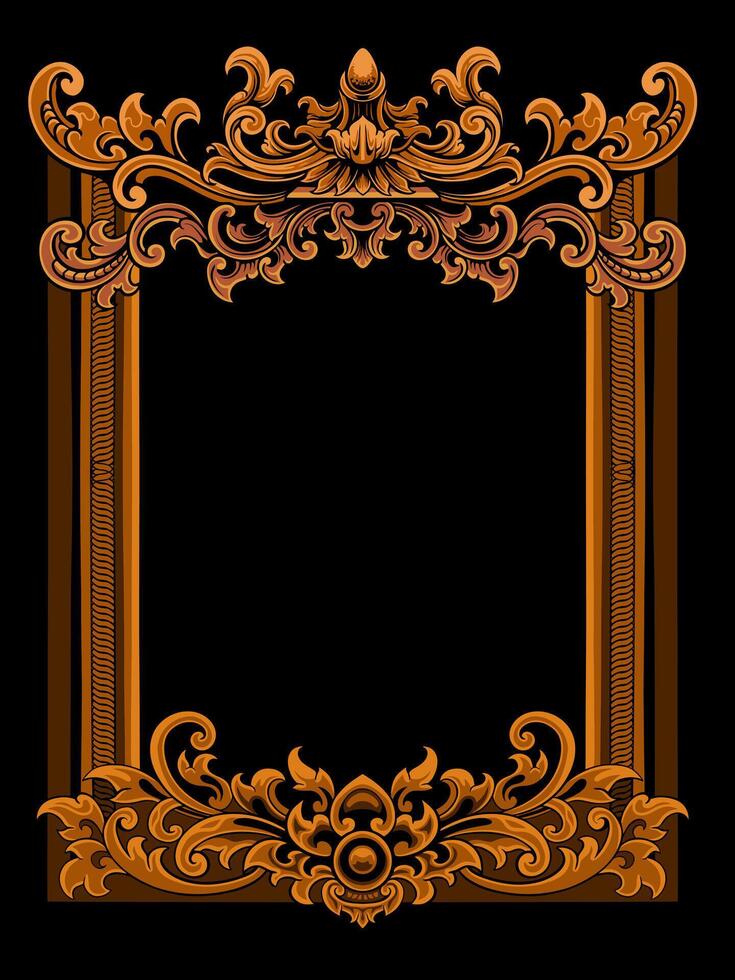 Luxury classic style engraved frame vector