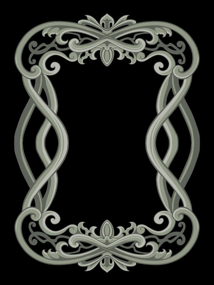 Luxury classic style engraved frame vector