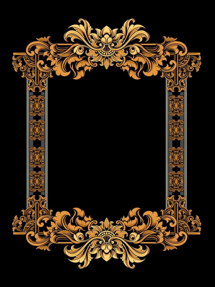 Luxury classic style engraved frame vector
