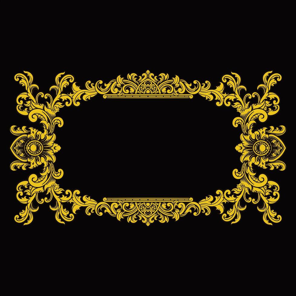 Luxury classic style engraved frame vector