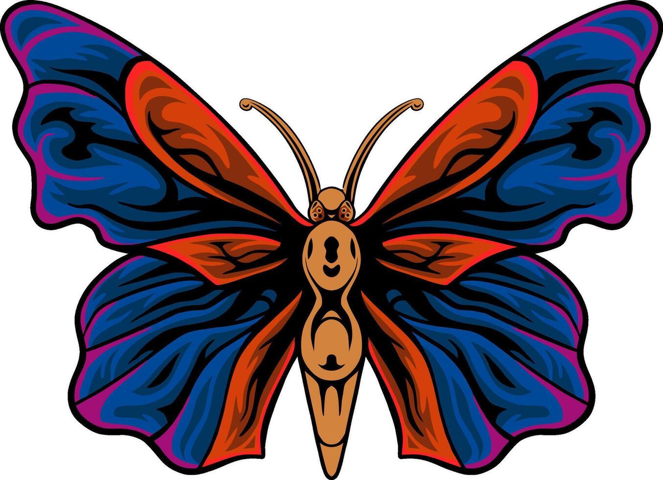 Beautiful classic style butterfly vector