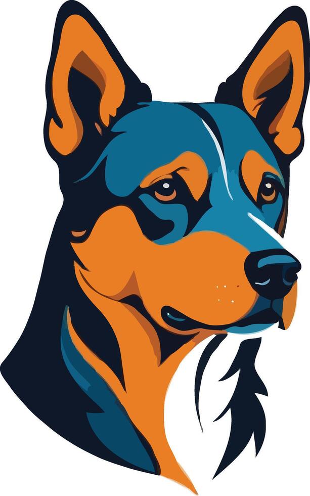 Stylized Dog Illustration Tee Design vector