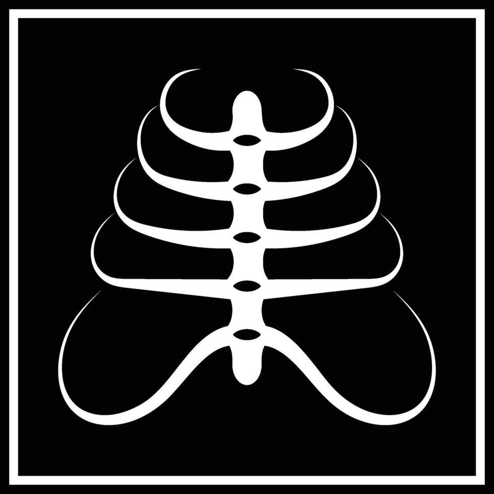 Rib Cage X Ray Simple Icon vector