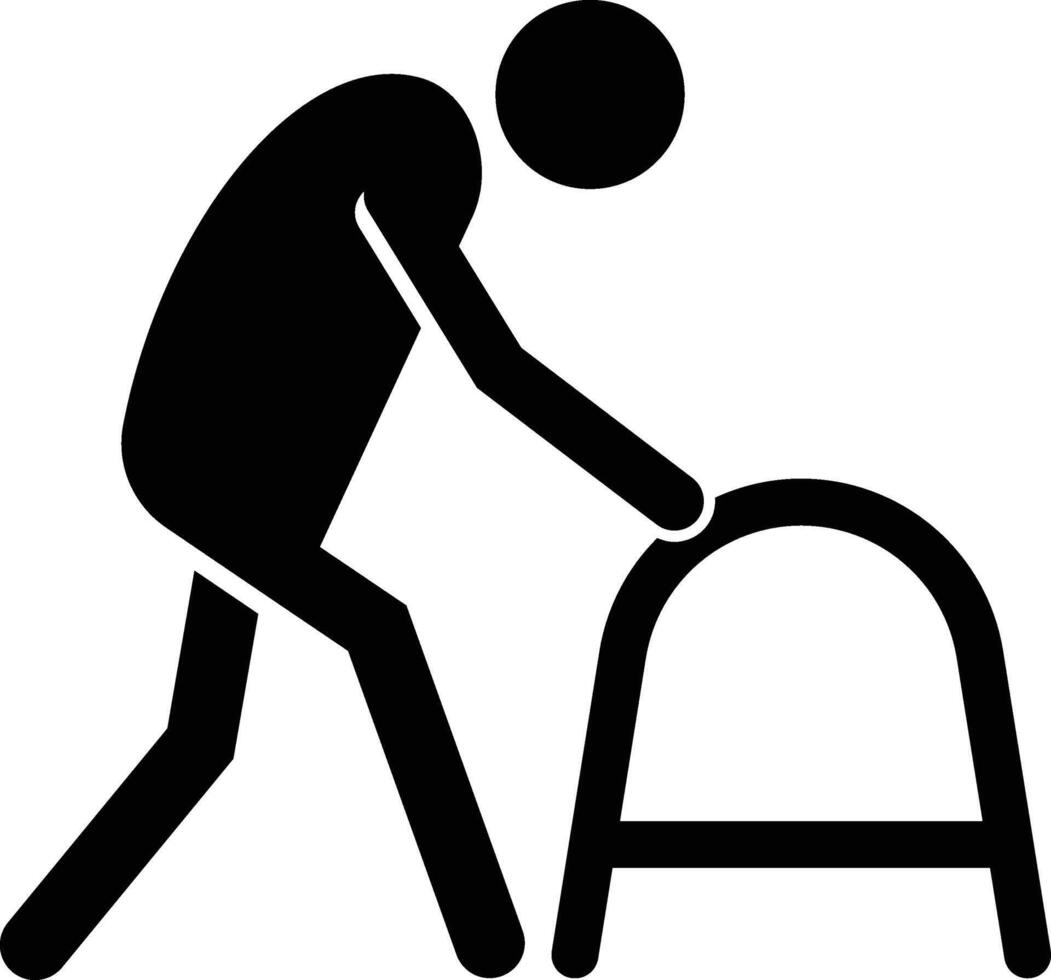 Old, Elderly People Simple Icon vector
