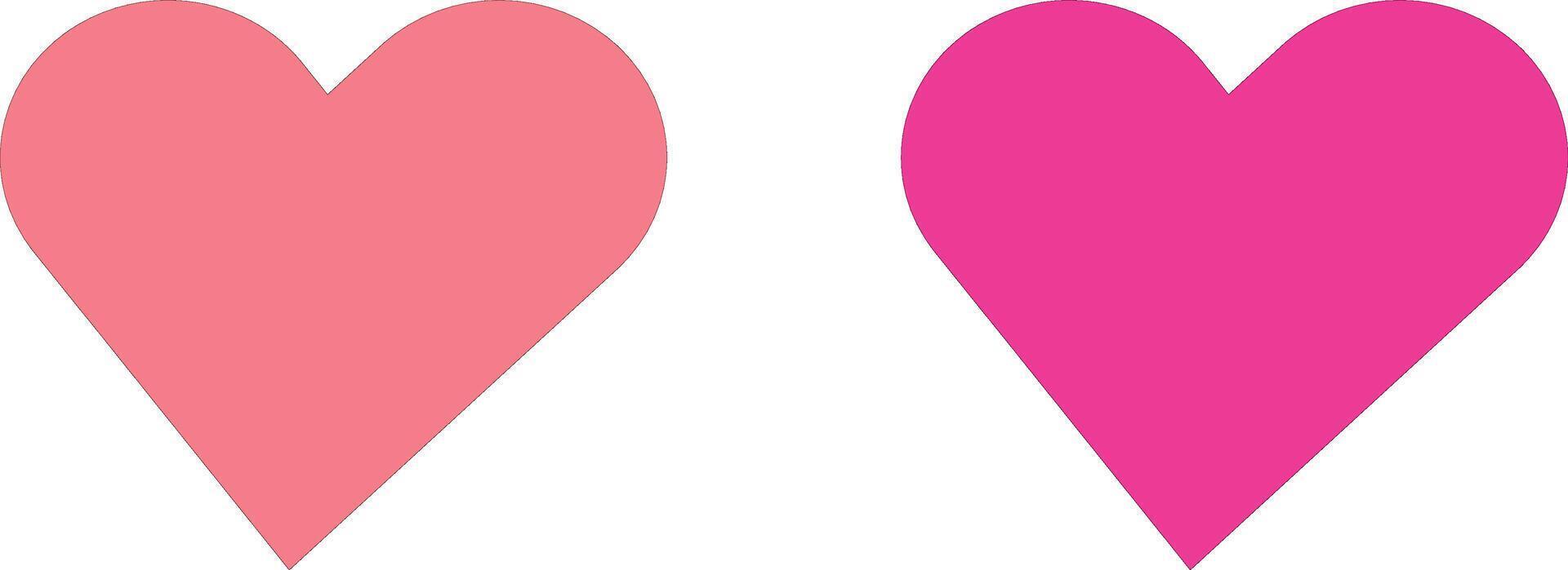 Two valentine day hearts, peach fuzz and burgundy red colours. vector