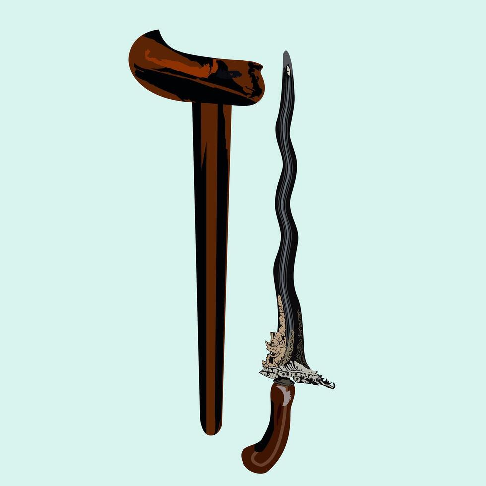 An image of a medieval sword with a wooden handle vector