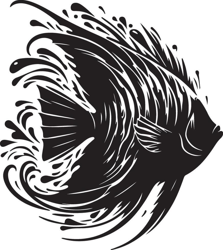 Angelfish Silhouette illustration vector