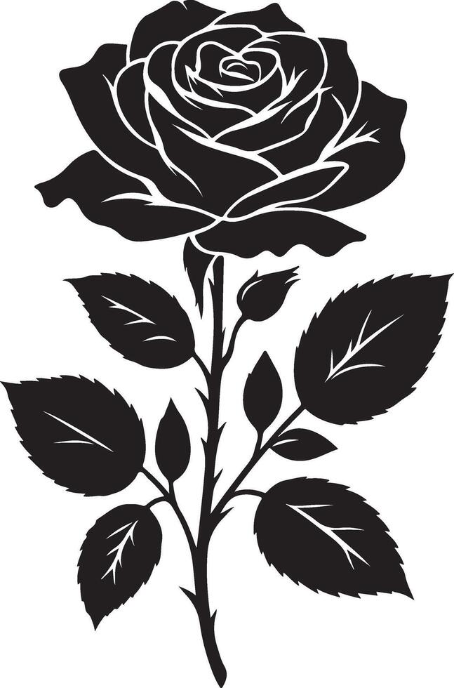 Rose flower Silhouette illustration vector