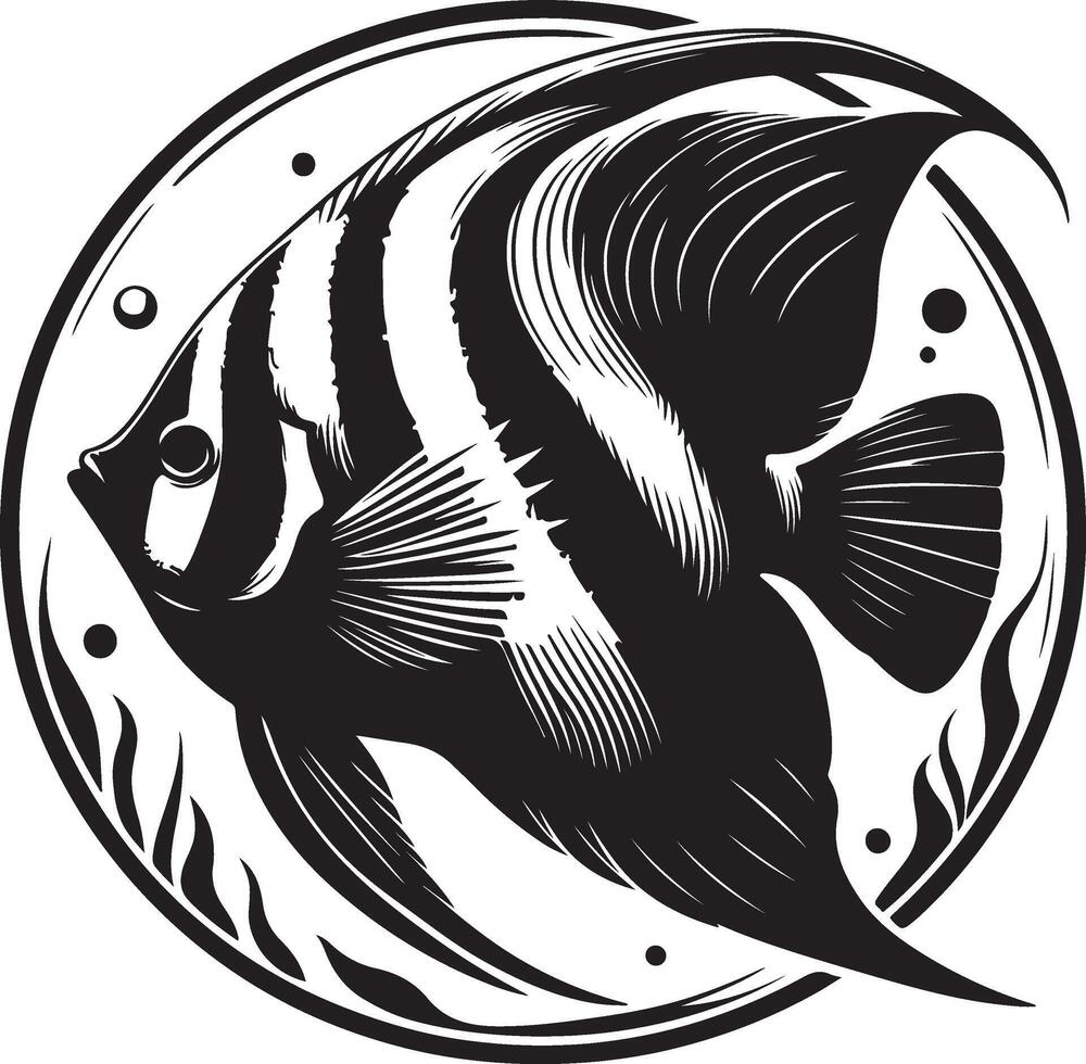 Angelfish Silhouette illustration vector
