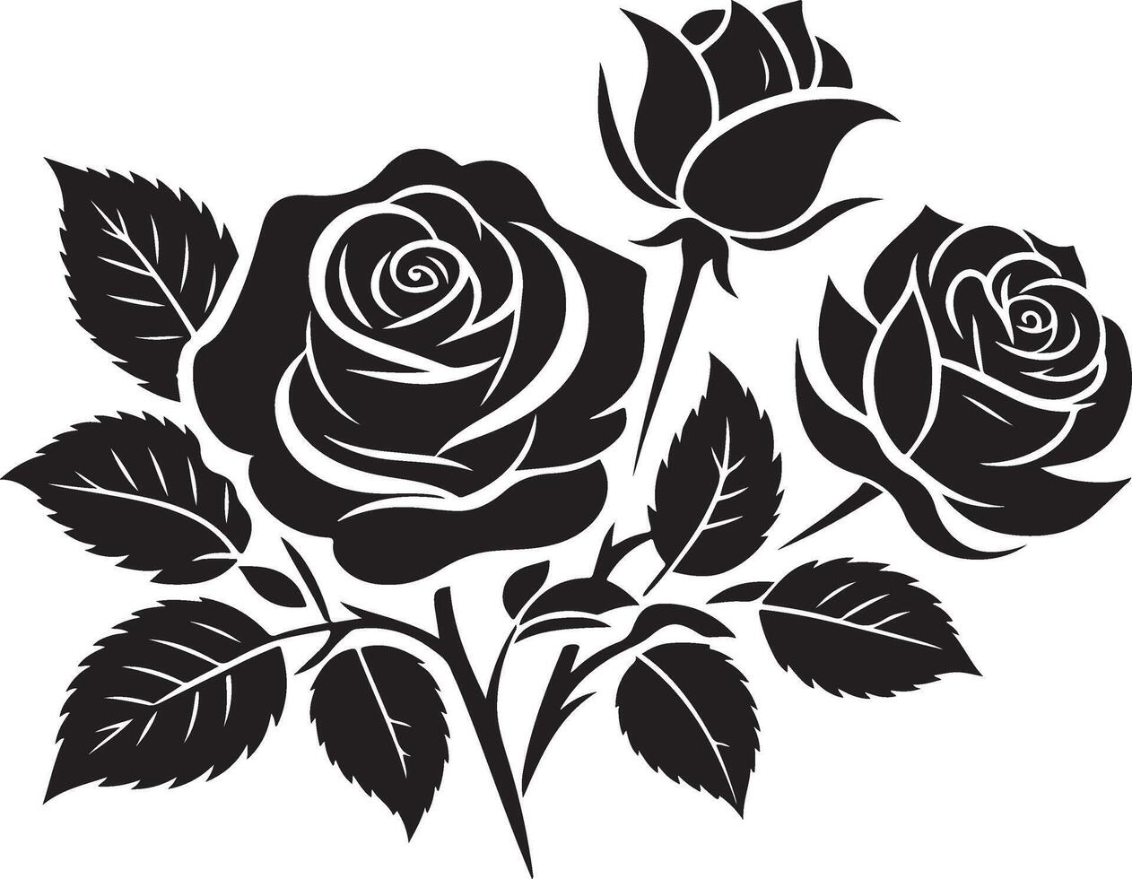 Rose flower Silhouette illustration vector