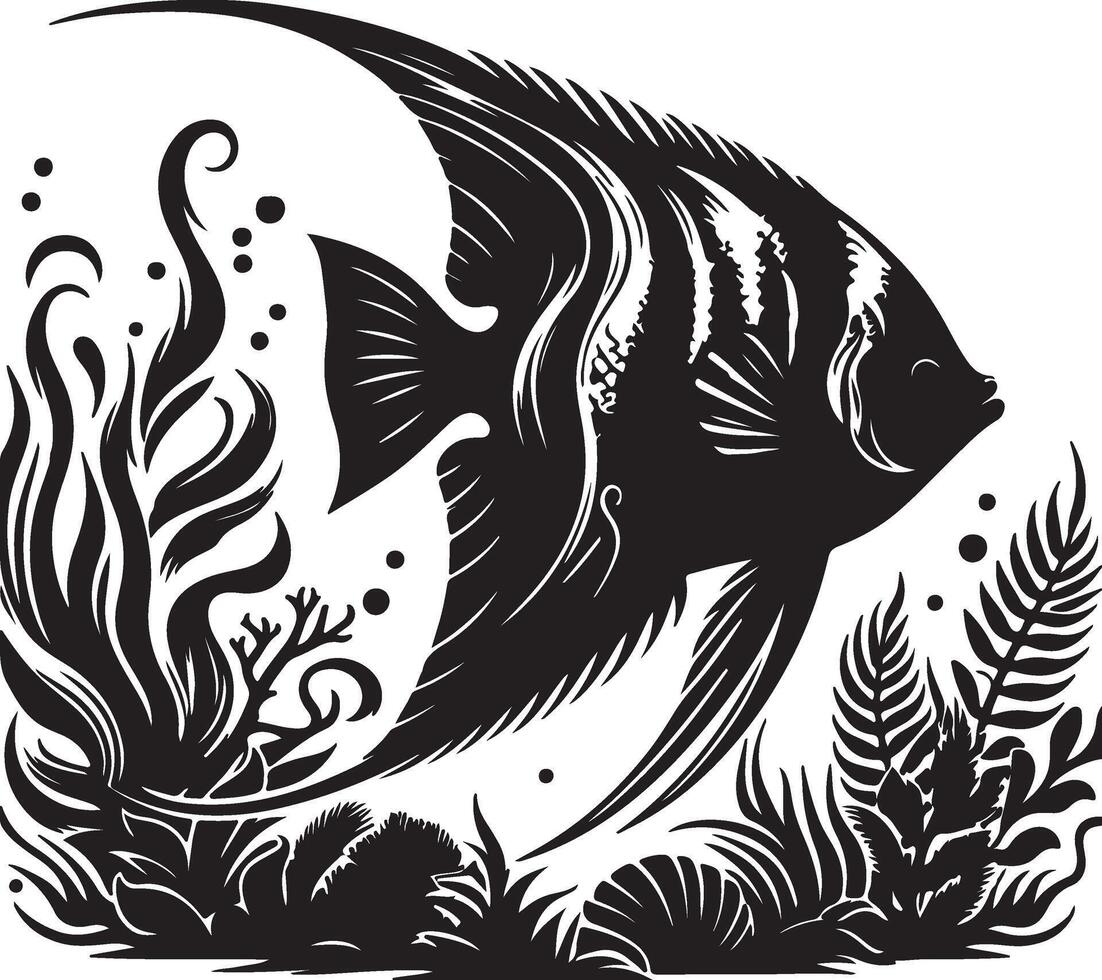 Angelfish Silhouette illustration vector