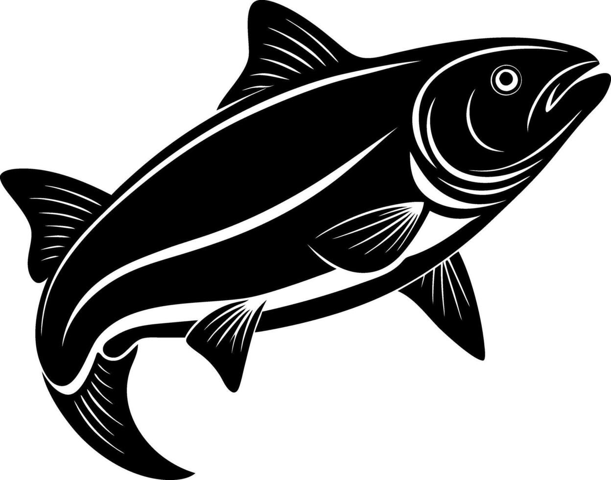 fish silhouette illustration Design on a white background vector
