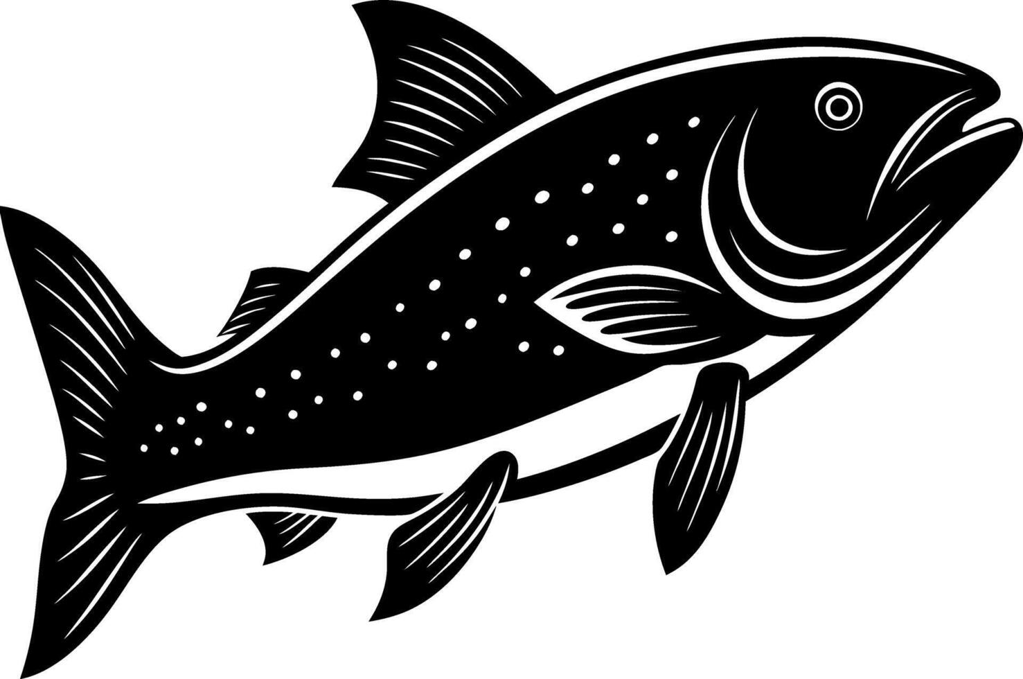 fish silhouette illustration Design on a white background vector