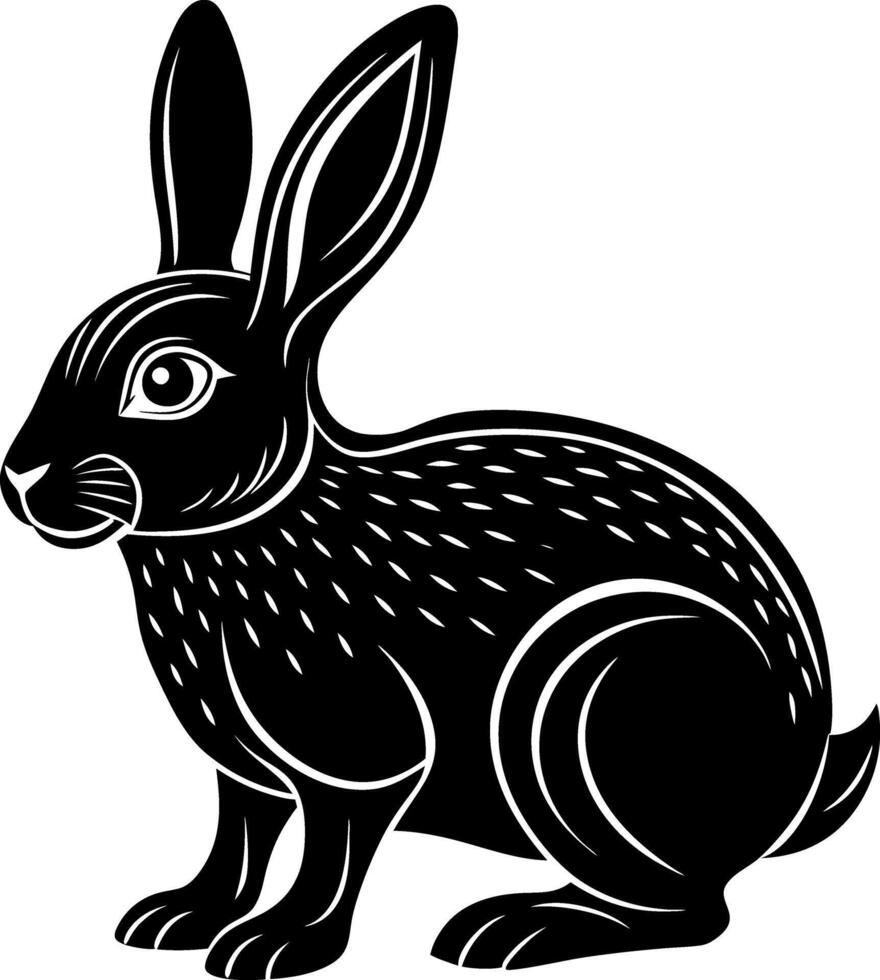 rabbit silhouette sublimation, rabbit silhouette illustration Design on a white background vector