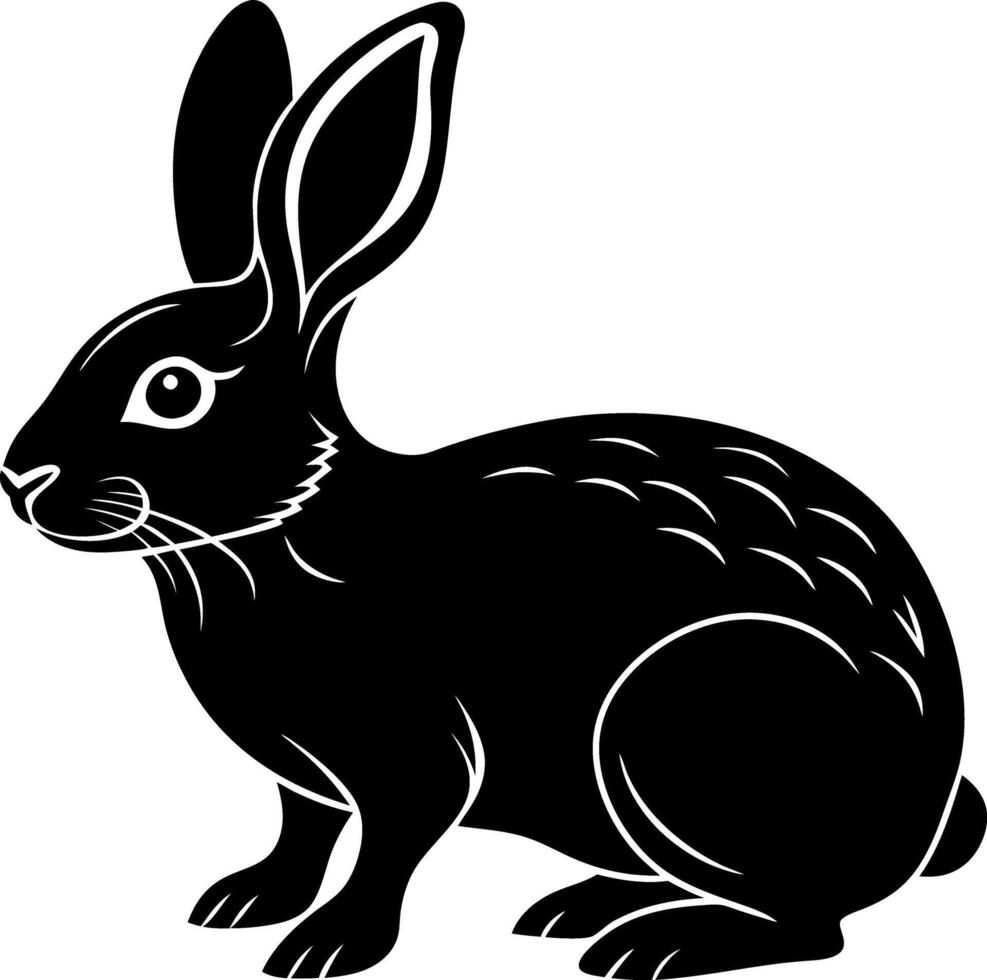 rabbit silhouette sublimation, rabbit silhouette illustration Design on a white background vector