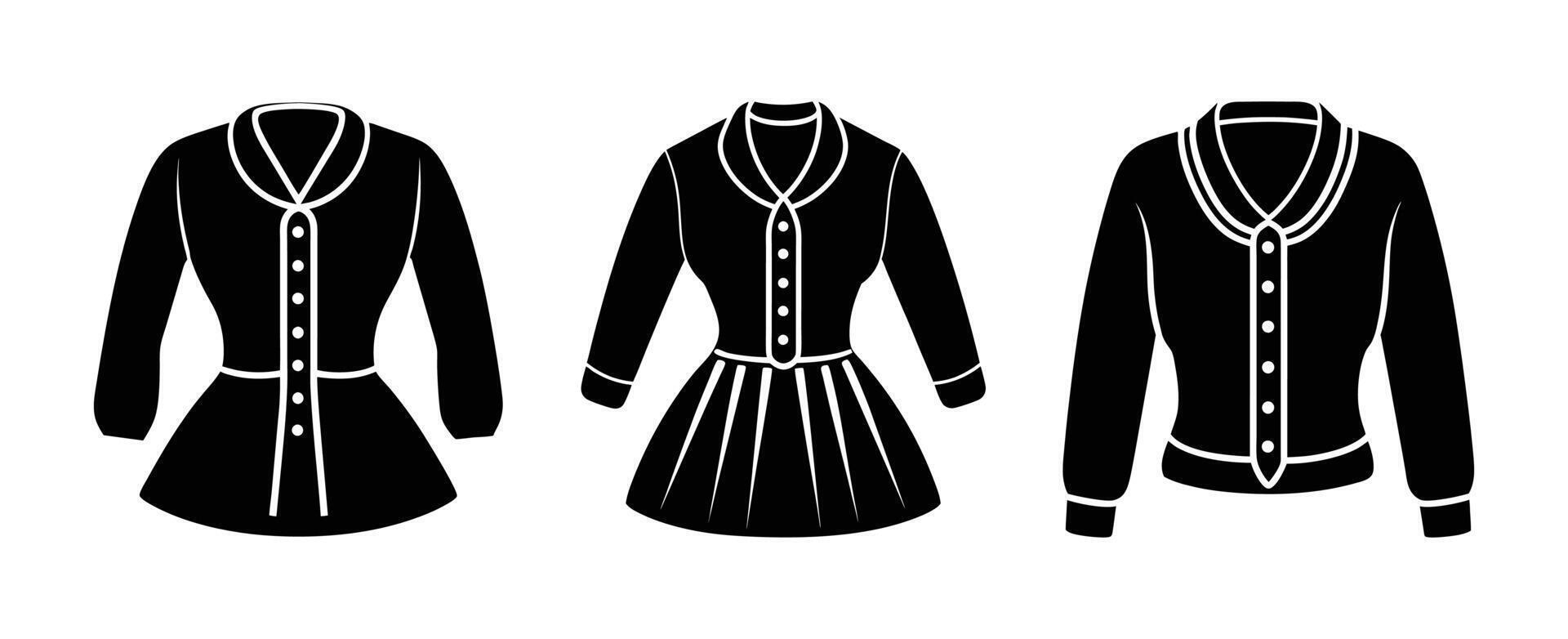 1950s Cardigan Collection with Vintage Detailing Silhouettes vector