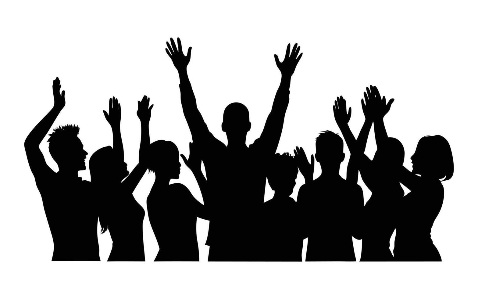 Silhouette of Diverse Group Applauding Illustration vector