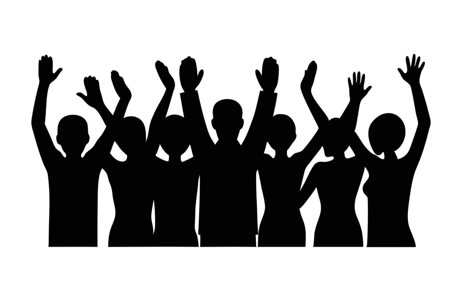Silhouette of Diverse Group Applauding Illustration vector