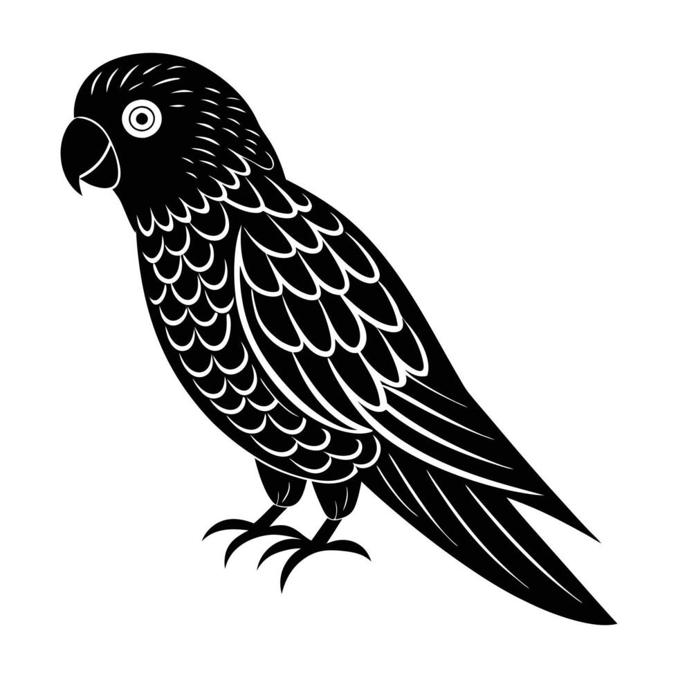 Lorikeet Bird Silhouette Art Design vector