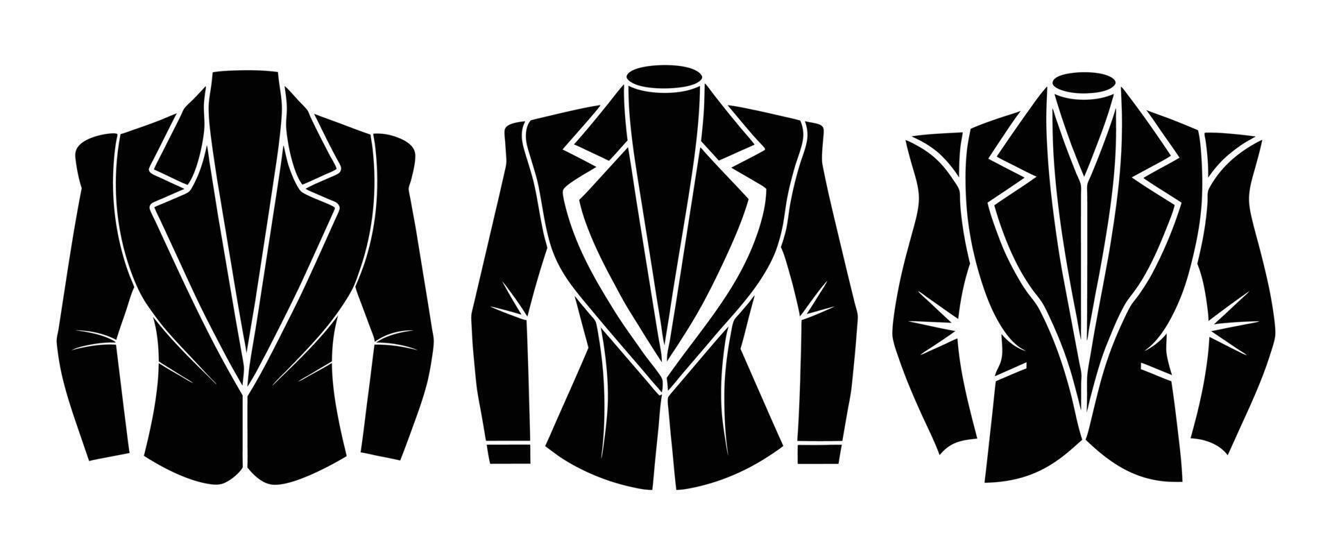 1980s Blazer Silhouette Collection with Exaggerated Shoulders vector