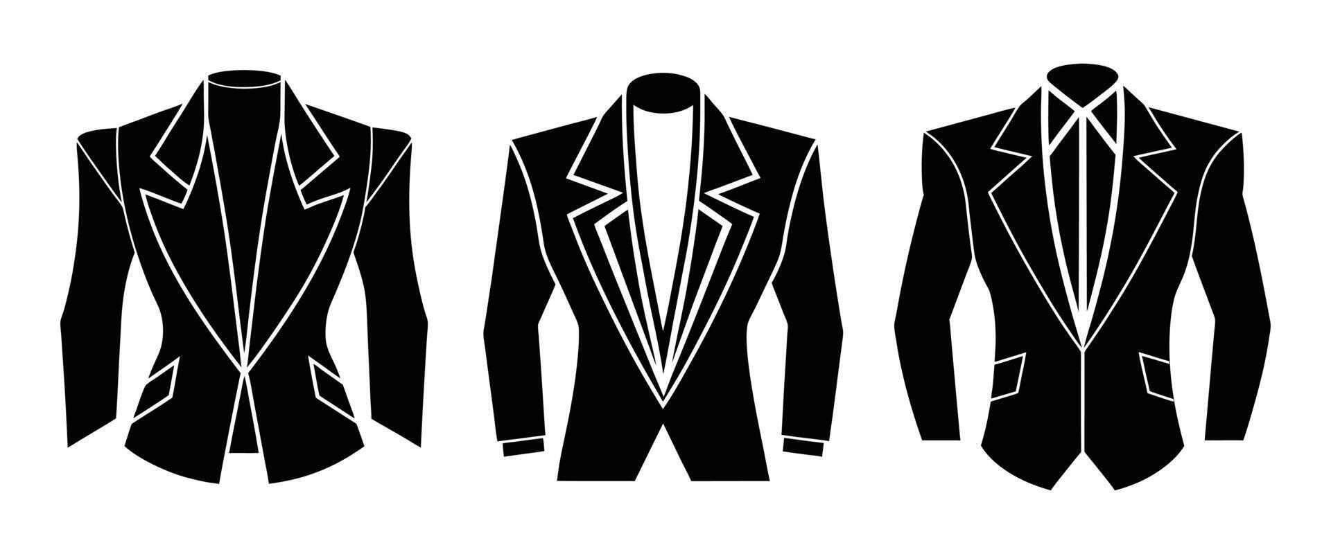 1980s Blazer Silhouette Collection with Exaggerated Shoulders vector