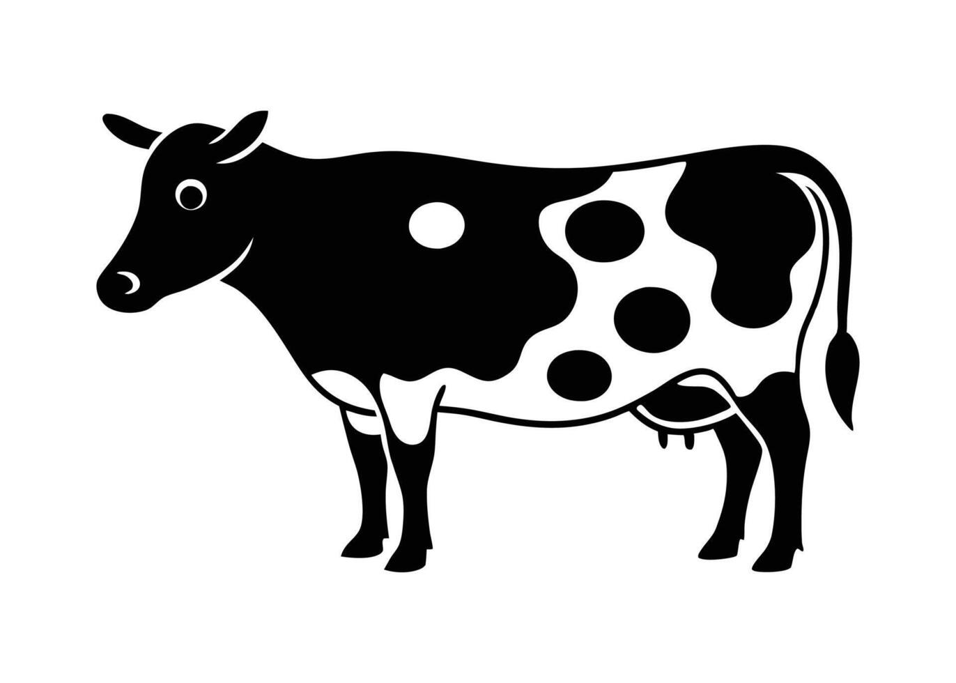 Holstein Cow Silhouette Art Design vector