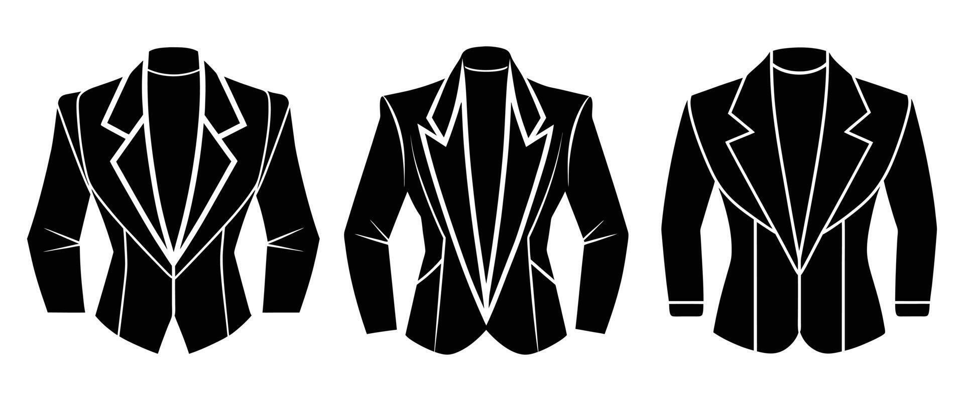 1980s Blazer Silhouette Collection with Exaggerated Shoulders vector