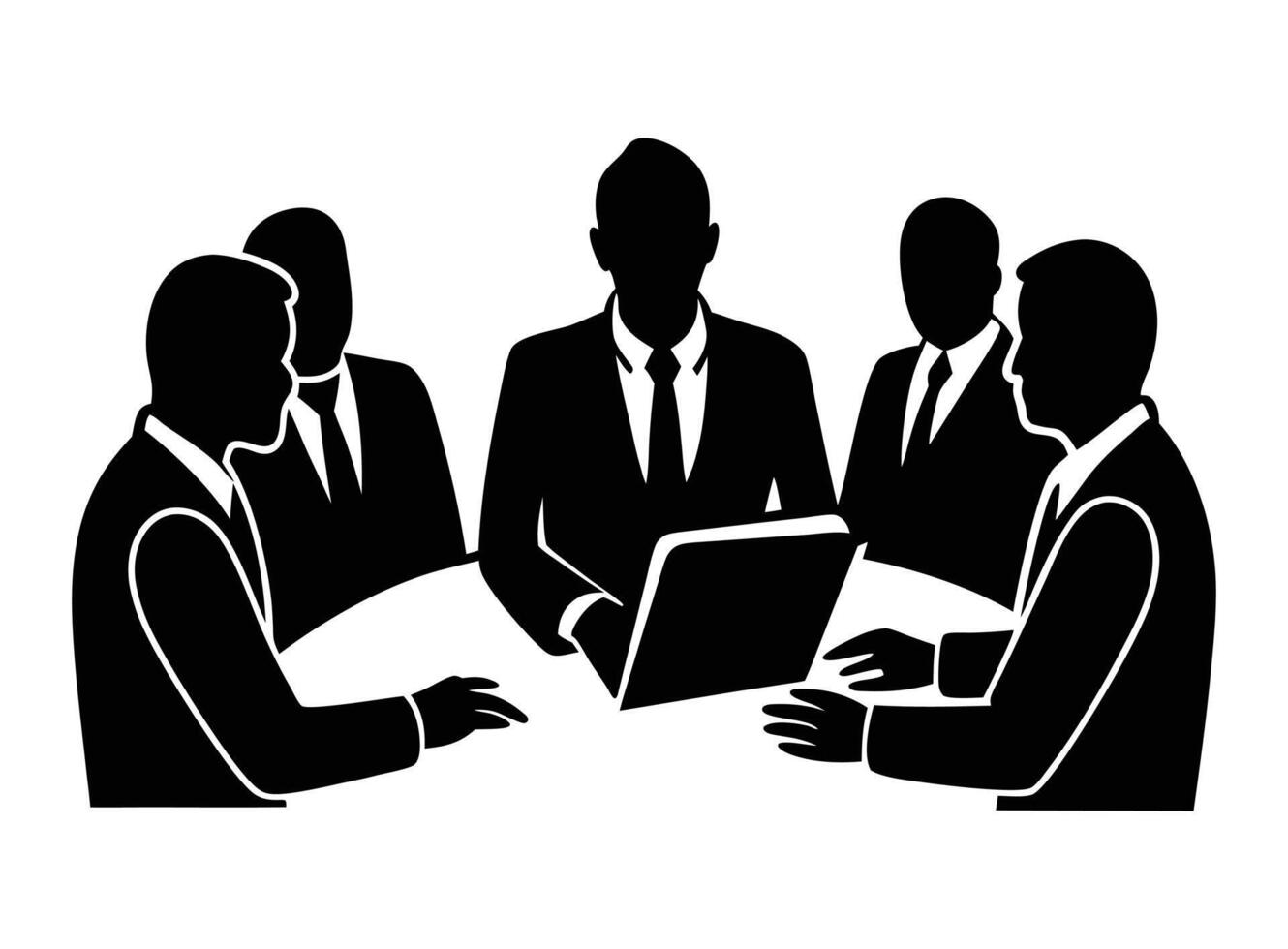 Business Figure Taking Notes Silhouette vector