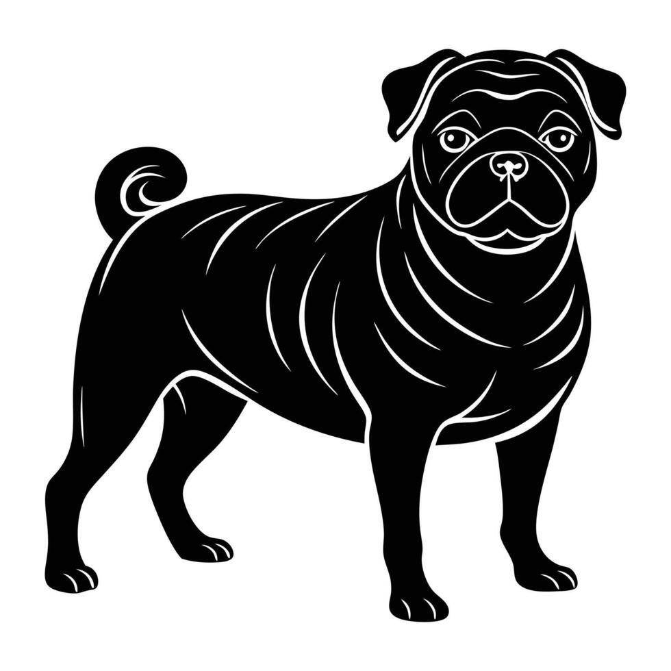 Pug Dog Silhouette Art vector