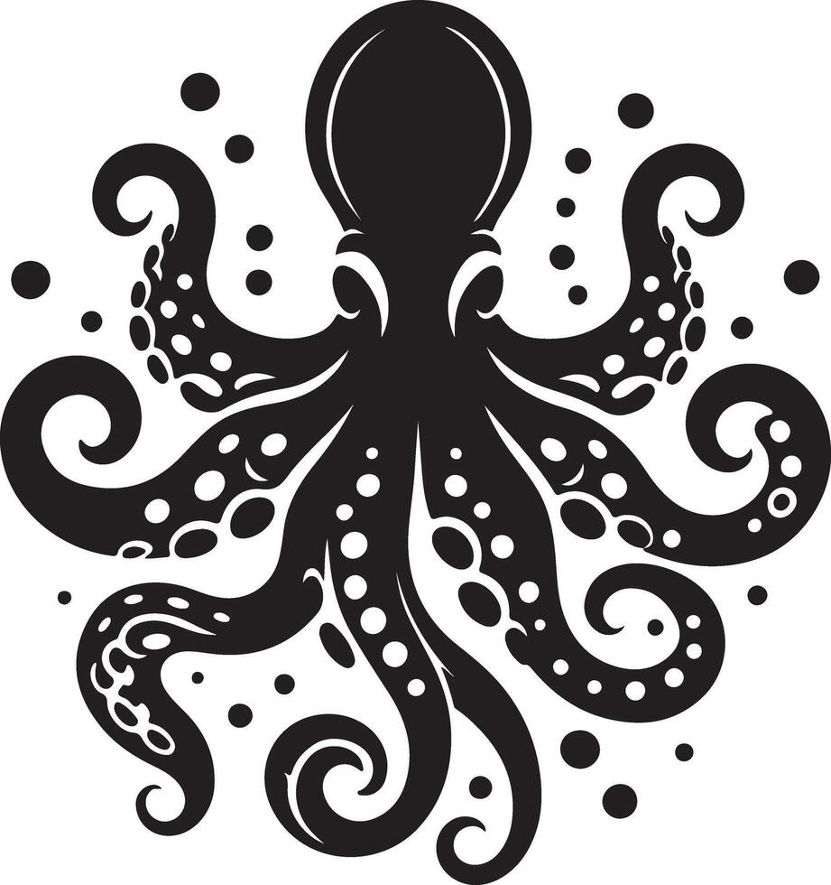 Octopus silhouette illustration vector