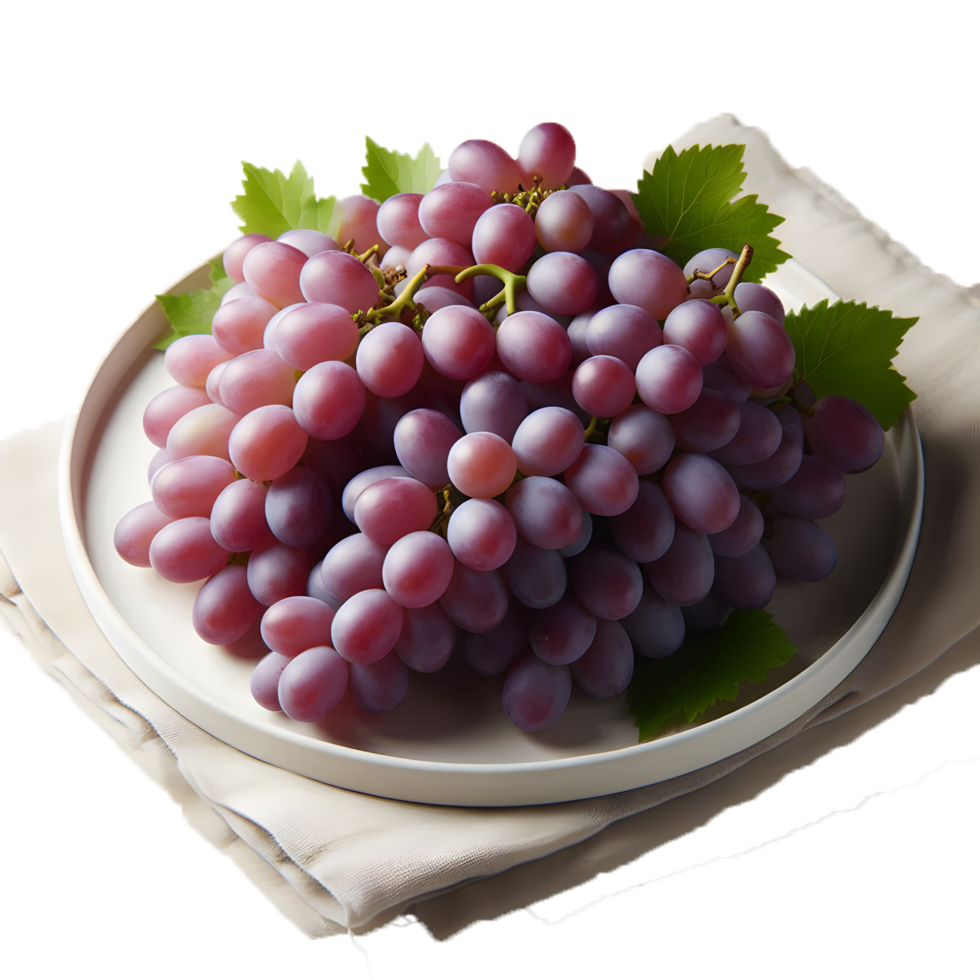 Grapes on a plate isolated from background png