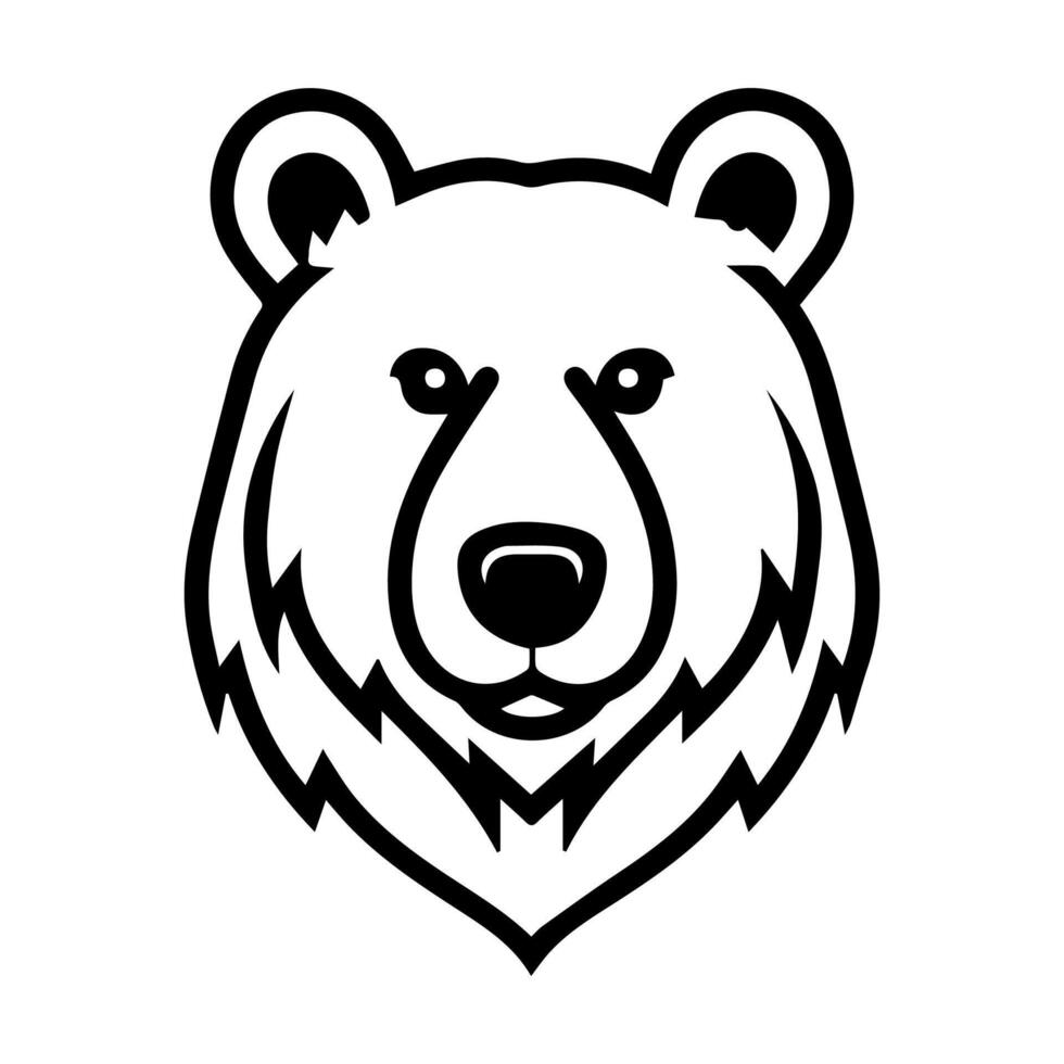 Bear icon or modern line symbol. line art and icon design with bold outline. Black and white Pixel Perfect minimalistic symbol isolated white background. Silhouette simple thin sign vector
