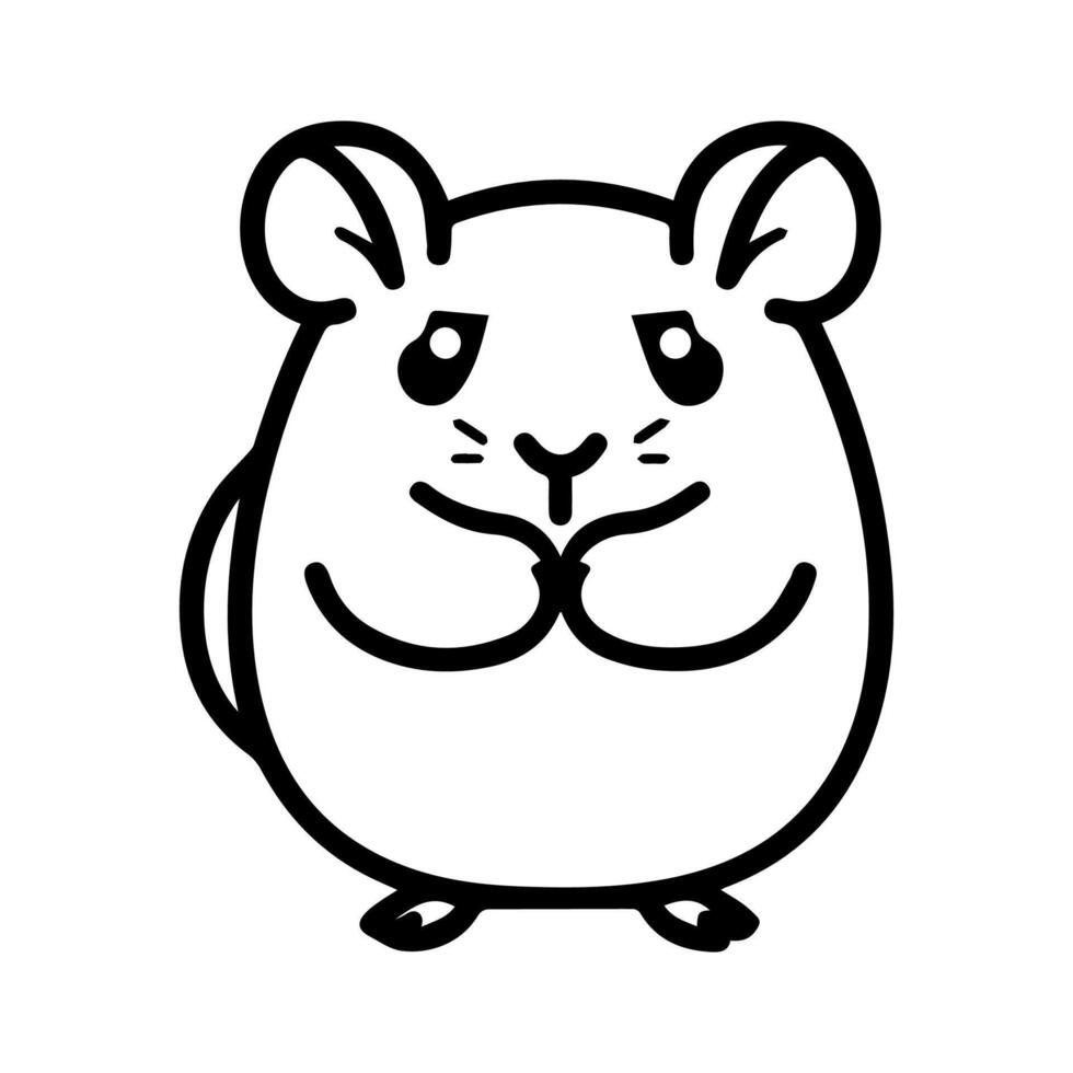 hamster logo or modern line icon. vector