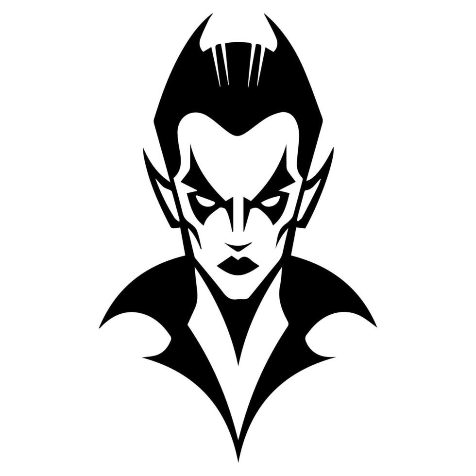 Vampire icon or modern line symbol. line art and icon design with bold outline. Black and white Pixel Perfect minimalistic symbol isolated white background. Silhouette simple thin sign vector