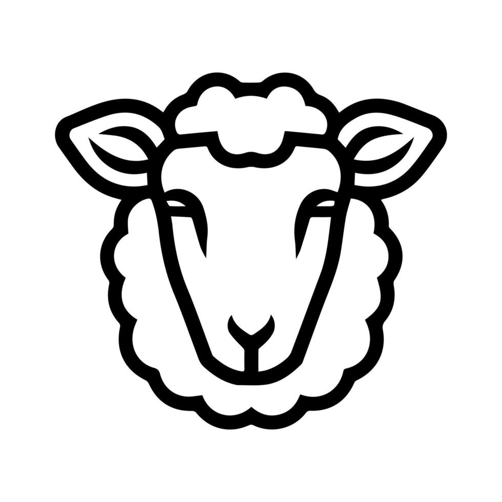 Sheep icon or modern line symbol. line art and icon design with bold outline. Black and white Pixel Perfect minimalistic symbol isolated white background. Silhouette simple thin sign vector