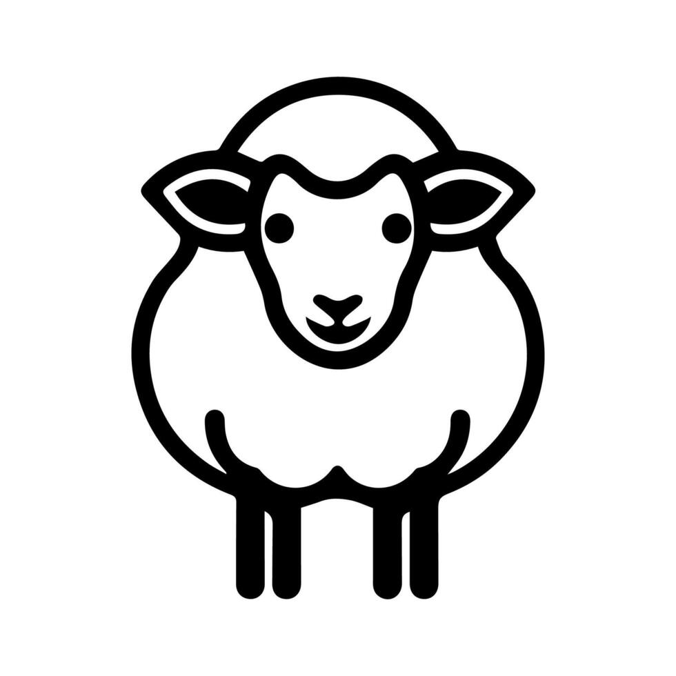 Sheep icon or modern line symbol. line art and icon design with bold outline. Black and white Pixel Perfect minimalistic symbol isolated white background. Silhouette simple thin sign vector