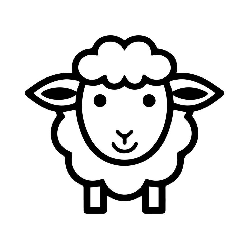 Sheep icon or modern line symbol. line art and icon design with bold outline. Black and white Pixel Perfect minimalistic symbol isolated white background. Silhouette simple thin sign vector