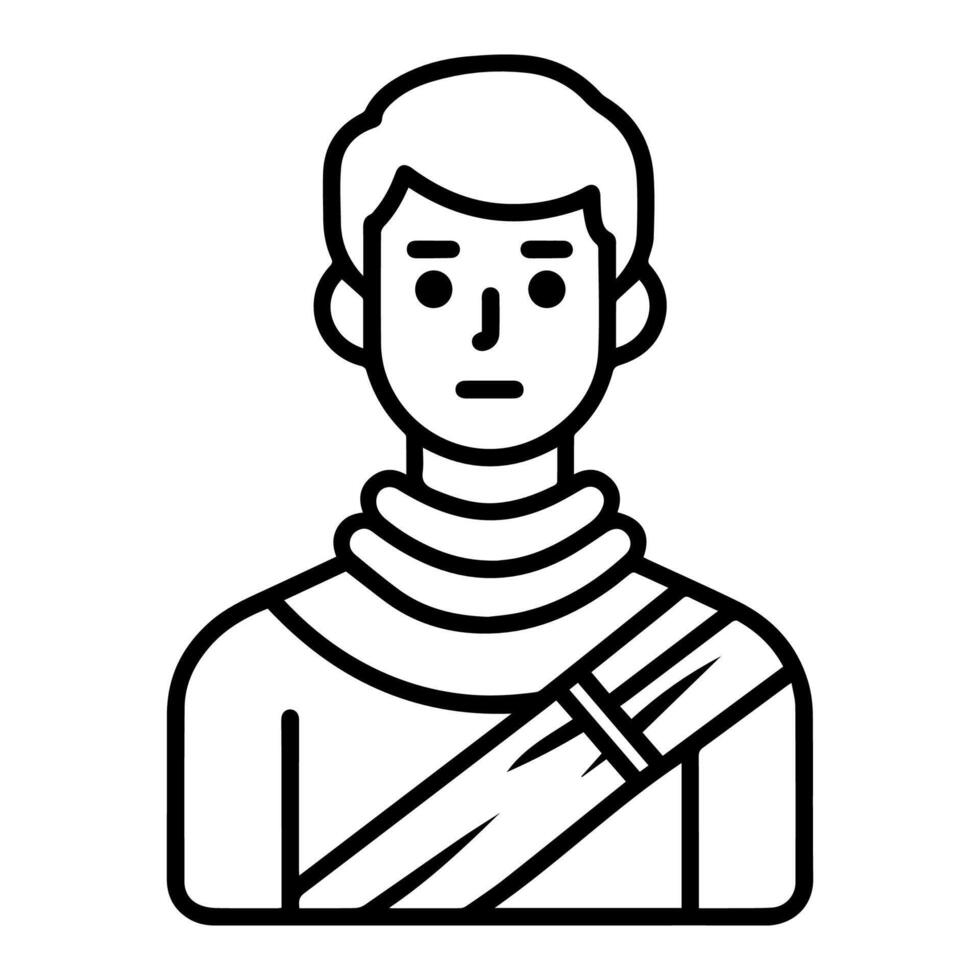 injury icon or modern line symbol. line art and icon design with bold outline. Black and white Pixel Perfect minimalistic symbol isolated white background. Silhouette simple thin sign vector