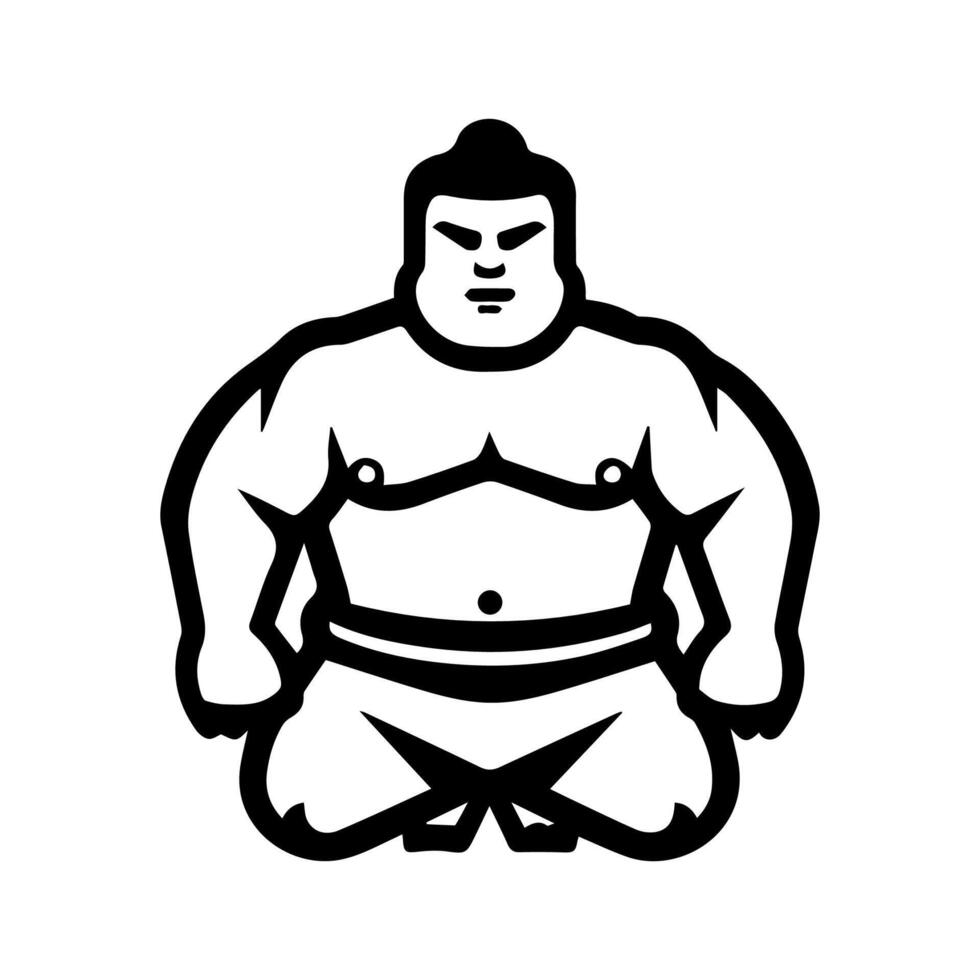 Sumo icon or modern line symbol. line art and icon design with bold outline. Black and white Pixel Perfect minimalistic symbol isolated white background. Silhouette simple thin sign vector