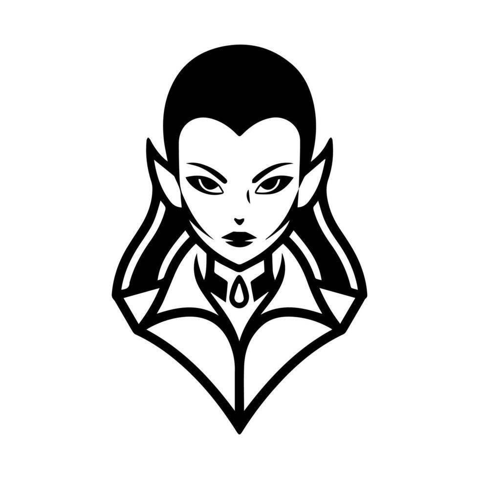 Vampire icon or modern line symbol. line art and icon design with bold outline. Black and white Pixel Perfect minimalistic symbol isolated white background. Silhouette simple thin sign vector