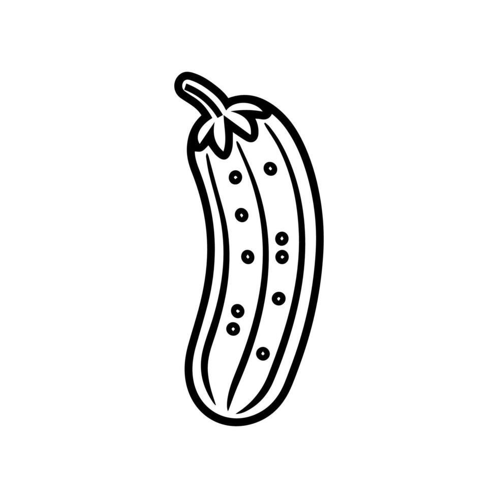 cucumber icon or modern line symbol. line art and icon design with bold outline. Black and white Pixel Perfect minimalistic symbol isolated white background. Silhouette simple thin sign vector