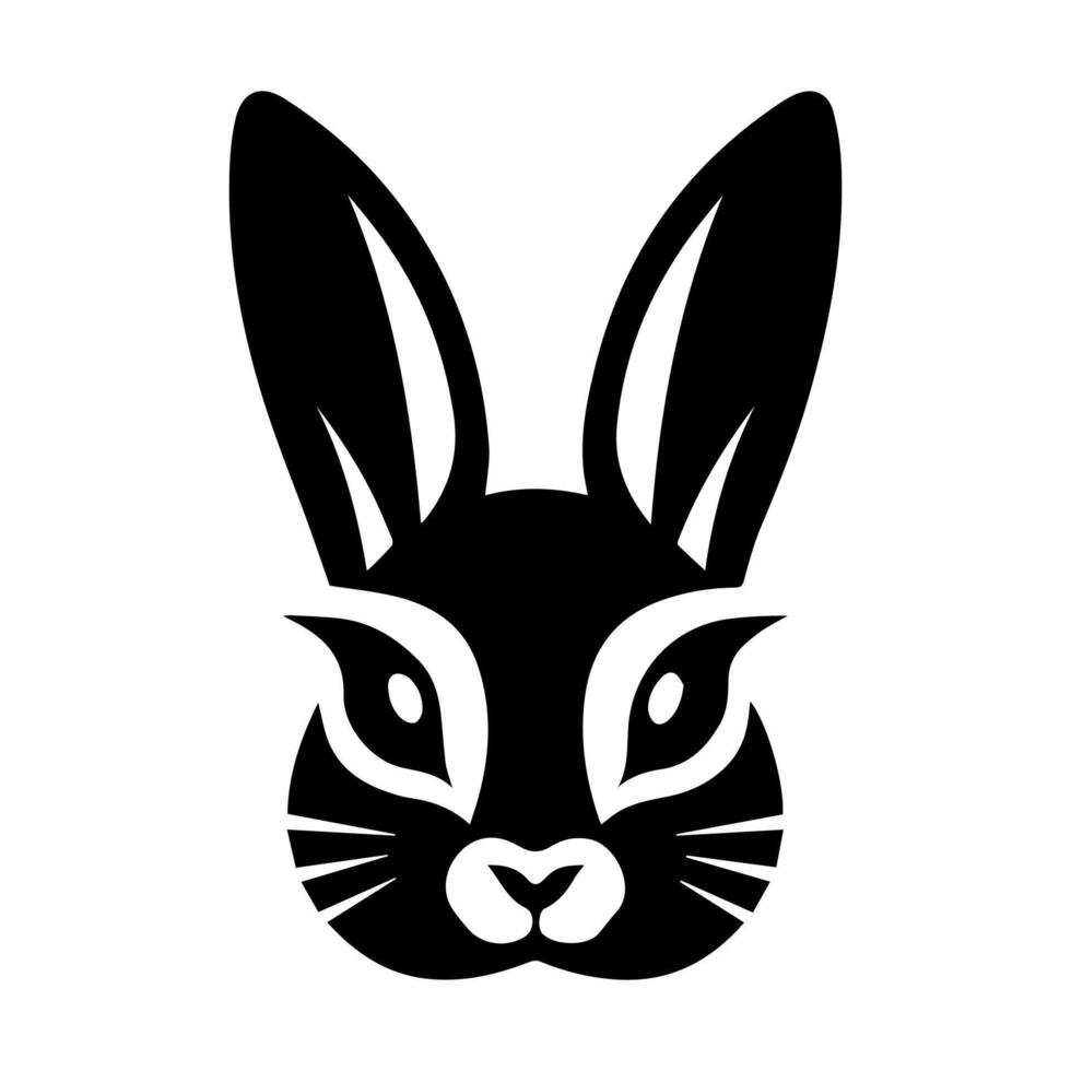 Bunny icon or modern line symbol. line art and icon design with bold outline. Black and white Pixel Perfect minimalistic symbol isolated white background. Silhouette simple thin sign vector