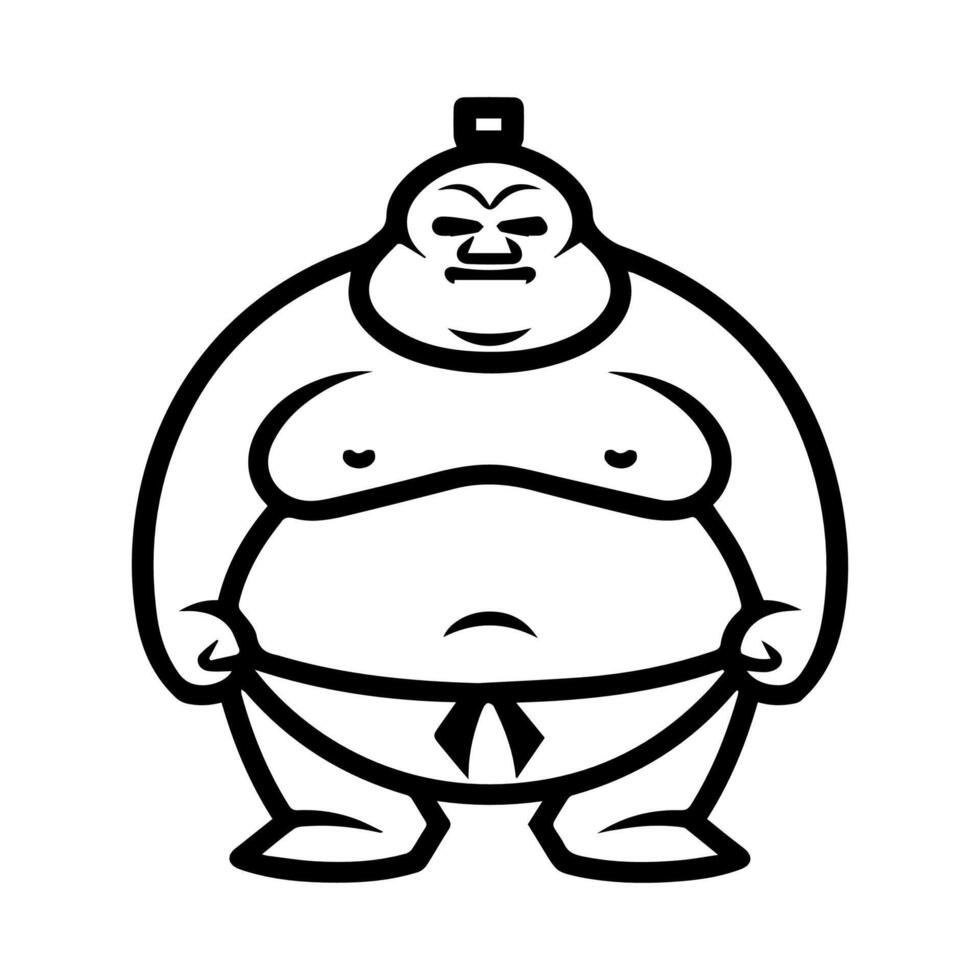 Sumo icon or modern line symbol. line art and icon design with bold outline. Black and white Pixel Perfect minimalistic symbol isolated white background. Silhouette simple thin sign vector