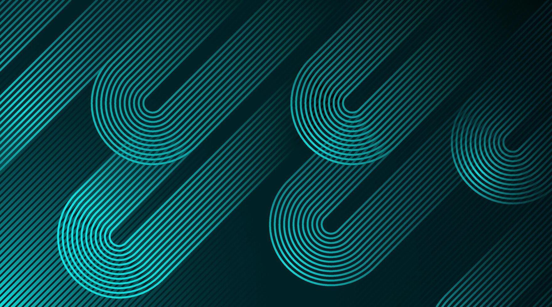 Dark green abstract background with diagonal rounded lines. Geometric stripe line art design. Simple geometric pattern. Modern graphic element. Suit for banner, card, cover, flyer, poster, website vector