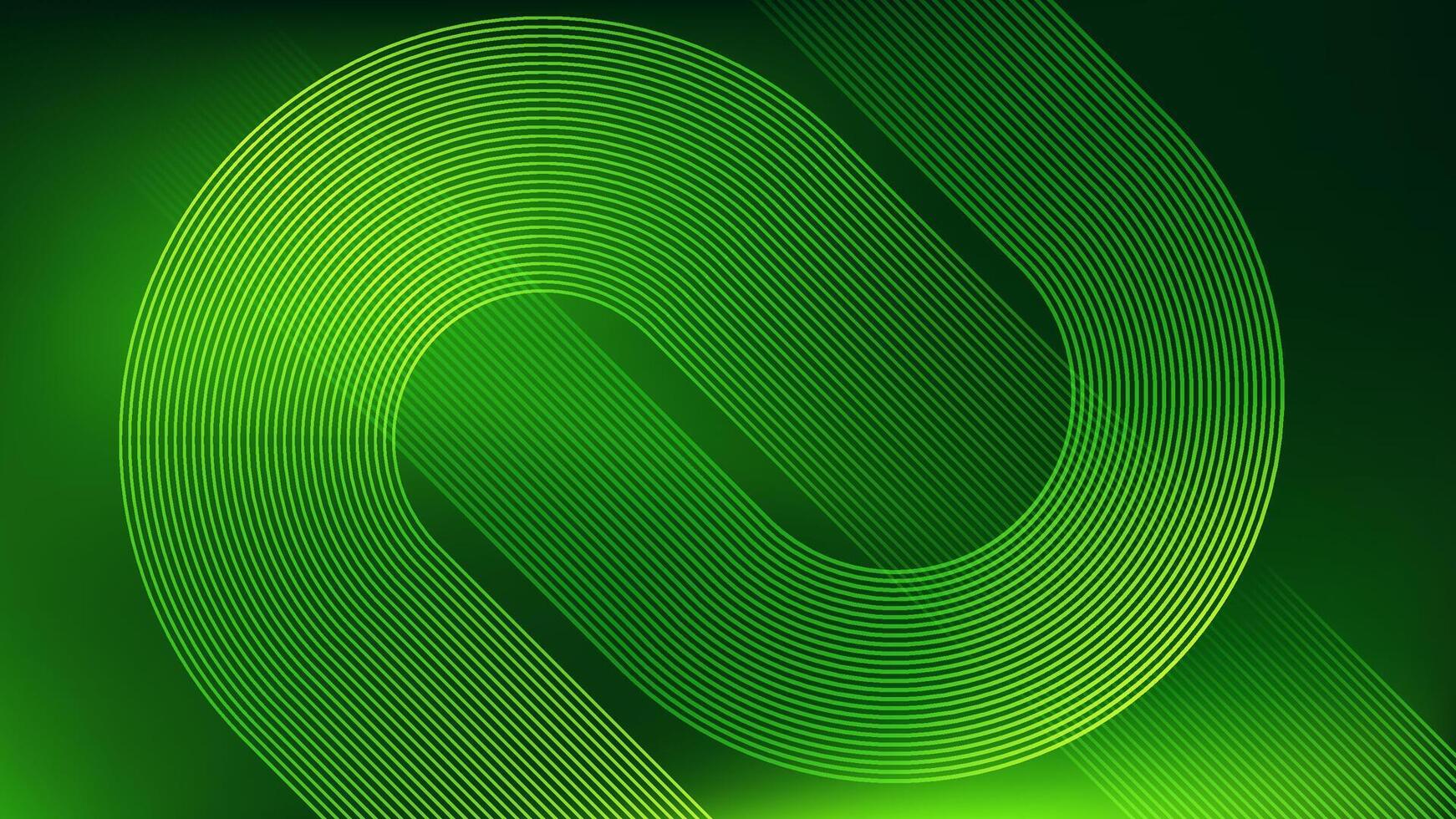 Green Glowing Stripes Background. Modern shiny diagonal lines. Curved minimalist concept. Suit for banner, brochure, cover, poster, presentation, website, flyer vector