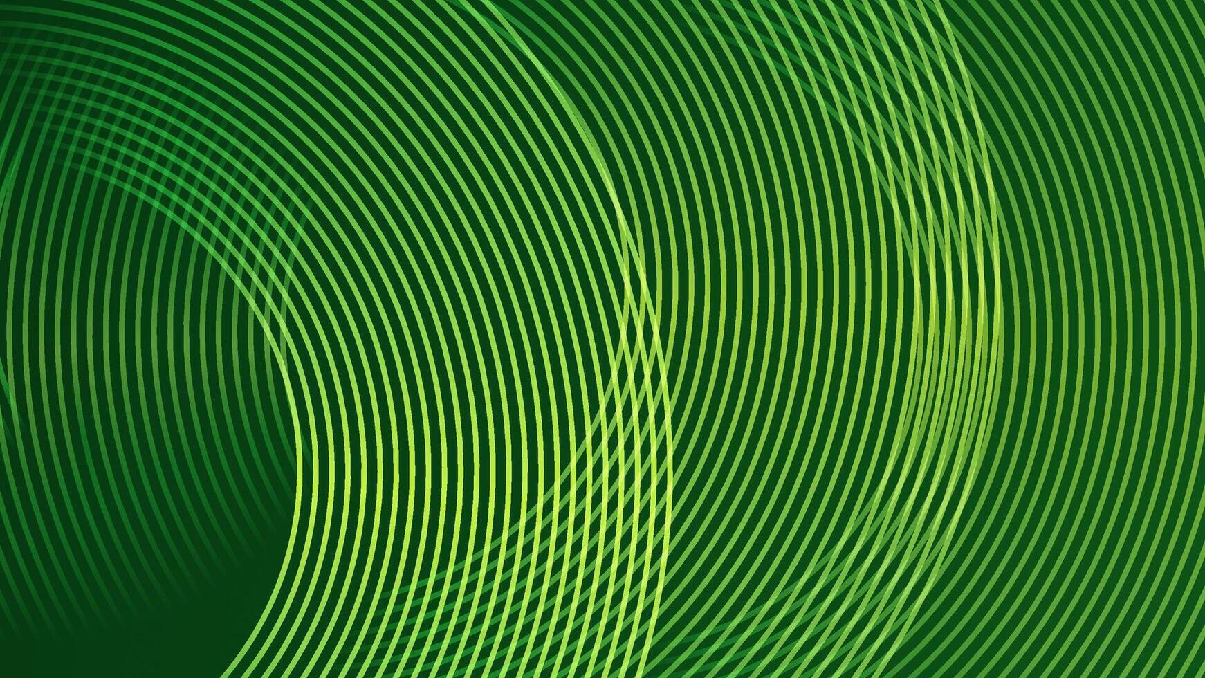 Circles geometric abstract background with green lines. Rounded lines pattern. Wavy modern minimalist gradient texture. Suit for banner, brochure, card, cover, flyer, poster, website. vector