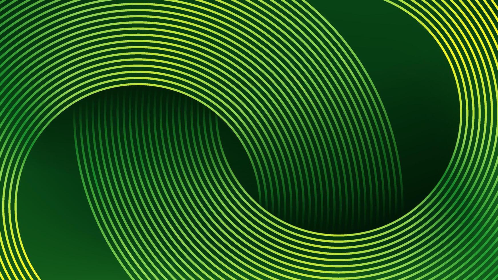 Geometric circles gradient green background. Abstract modern curved lines design illustration. Suit texture for web, banner, brochure, flyer, poster. vector