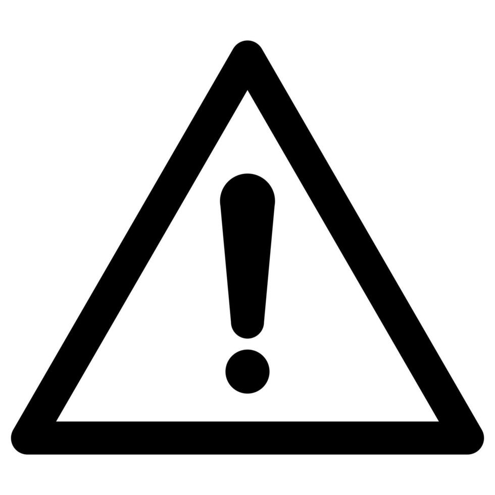 Other danger ahead sign, exclamation mark in triangle symbol, black and white illustration isolated on white background vector