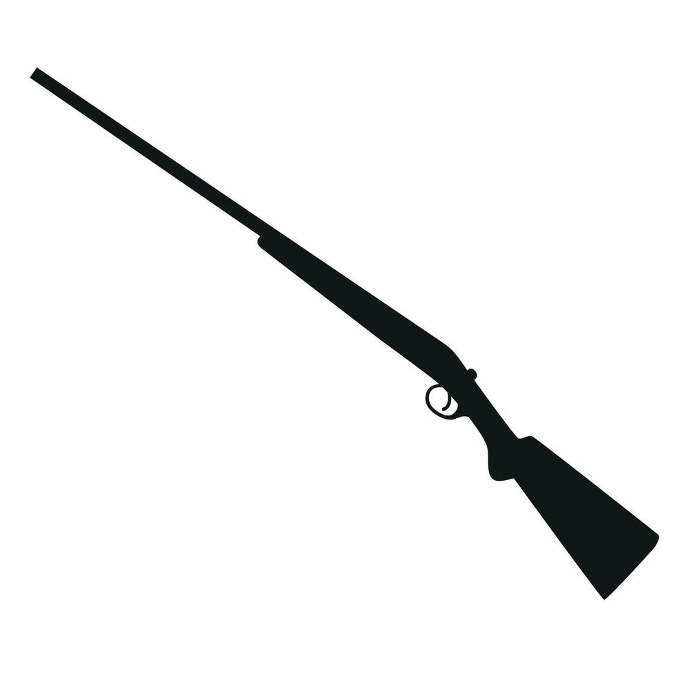Gun silhouette - illustration of shotgun rifle isolated on a white background vector