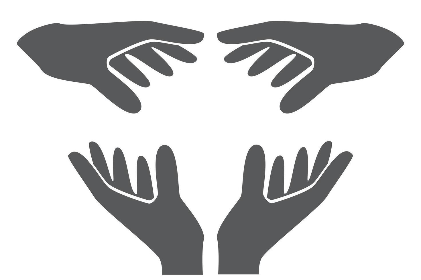 silhouette of hands, black and white illustration, isolated on white background vector
